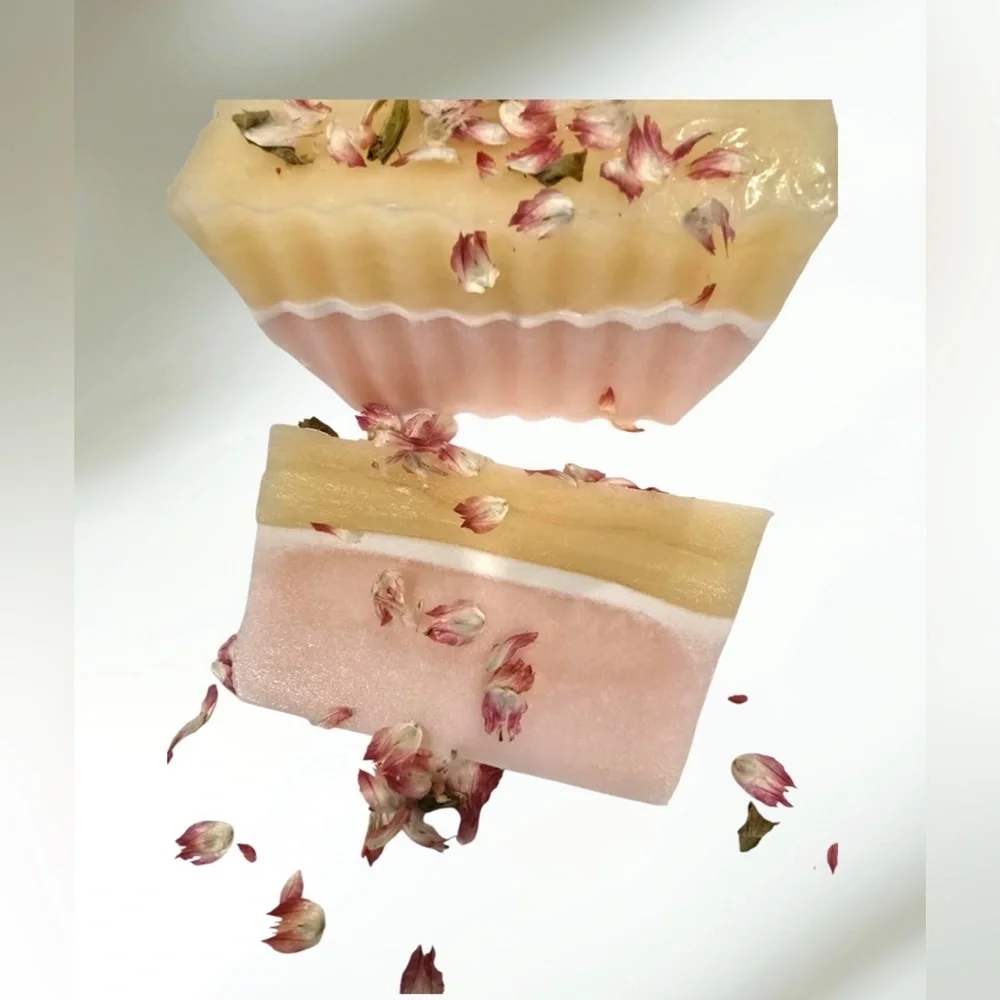 Florinda Beauty - Cherry Blossom Soap Pink and Cream Handmade Soap 4.5 oz NWT